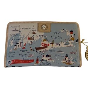 Spartina 449 Snap-Close Clutch Wallet – Northeast Harbors Collection NWT RFID